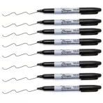 1Set Black Permanent Marker Pens, Fine Tip, Waterproof, Quick Drying Outlining Drawing Pen Marker Pen