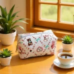 Cartoon Animal Printed Pen Bag Large Capacity Portable Pencil Case Multifunctional Stationery Bag School Office